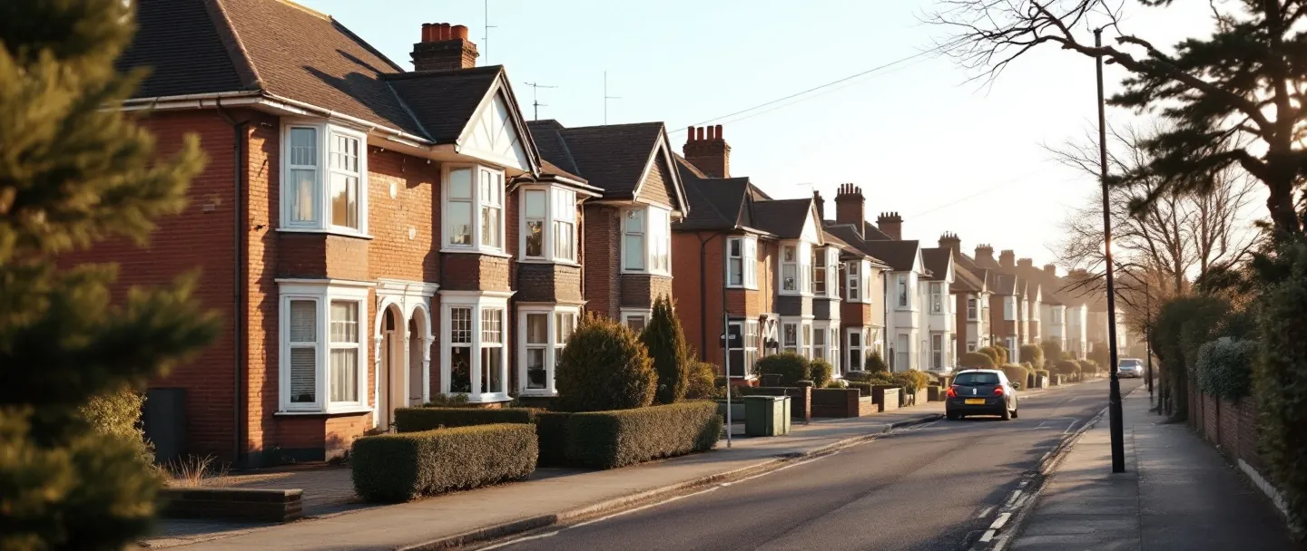 Houses along a residential street in Bournemouth